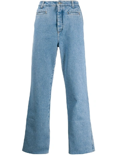 Shop Loewe Turn-up Hem Jeans In Blue