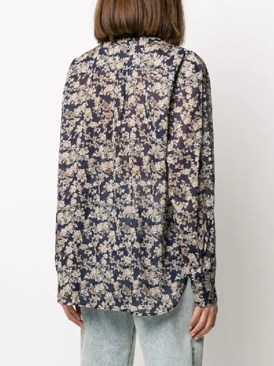 Shop Isabel Marant Étoile Mexika Floral-print Cotton Shirt In Blue