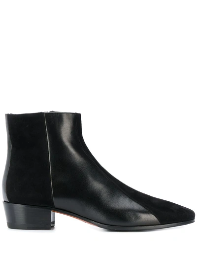 Shop Santoni Textured Ankle Boots In Black