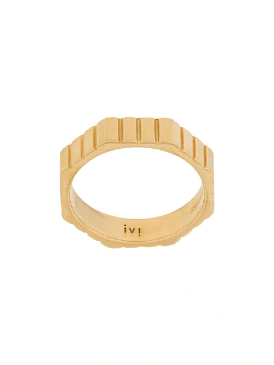 Shop Ivi Skinny Octagon Ring In Gold