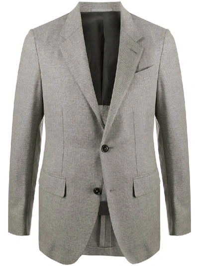 Shop Ermenegildo Zegna Slim-fit Textured Blazer In Neutrals