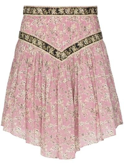 Shop Isabel Marant Étoile Valerie Flared Mini Skirt In Pink
