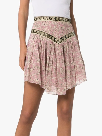 Shop Isabel Marant Étoile Valerie Flared Mini Skirt In Pink