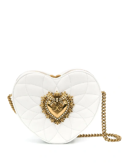 Shop Dolce & Gabbana Heart Box Cross-body Bag In White