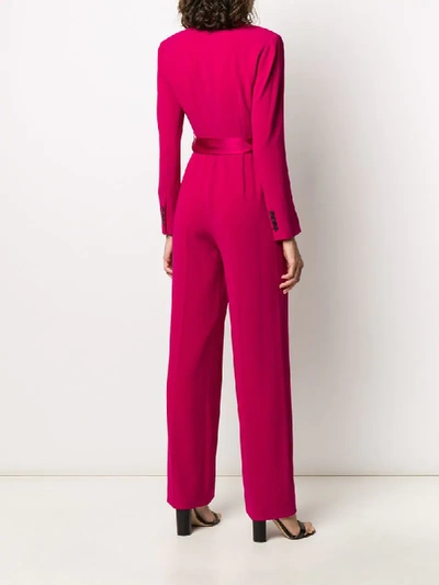 Shop Diane Von Furstenberg Wrap Front Belted Jumpsuit In Pink