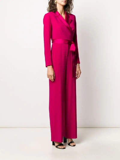 Shop Diane Von Furstenberg Wrap Front Belted Jumpsuit In Pink