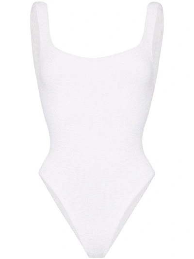 Shop Hunza G Scoop Neck Swimsuit In White