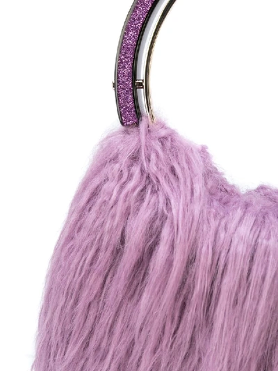 Shop Kate Spade Betty Faux-fur Swag Bag In Purple