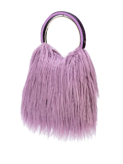 Shop Kate Spade Betty Faux-fur Swag Bag In Purple