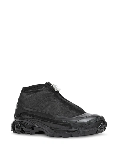 Shop Burberry Mesh Detail Nylon And Suede Arthur Sneakers In Black