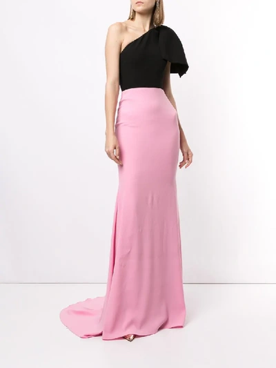 Shop Alex Perry Anderson One-shoulder Dress In Pink