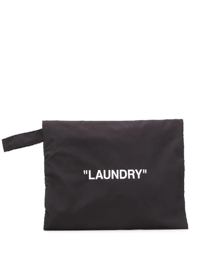 Shop Off-white Laundry Pouch In Black