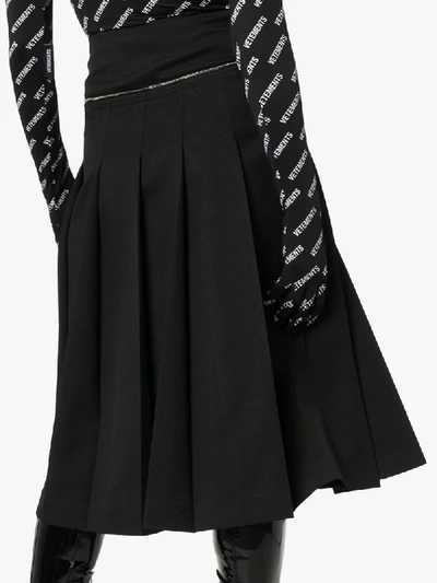 Shop We11 Done Unbalanced Box Pleat Wool Skirt In Black