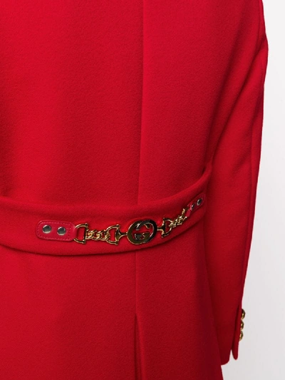 Shop Gucci Single-breasted Buttoned Coat In Red