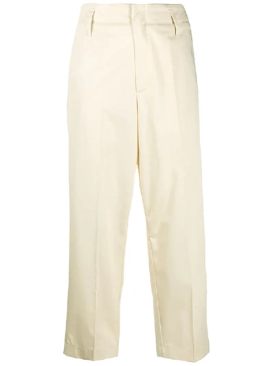 Shop Forte Forte Cropped Tailored Trousers In Neutrals