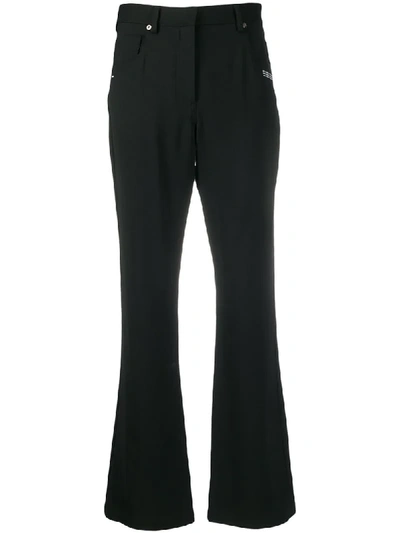 Shop Off-white Flared Cropped Trousers In Black