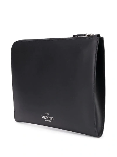 Shop Valentino Vltn Pouch Bag In Black