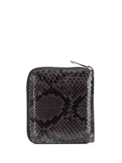 Shop Orciani Python Effect Compact Wallet In Grey