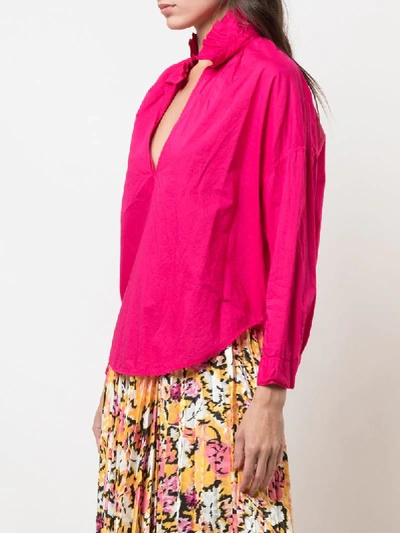 Shop A Shirt Thing Ruffled Collar Blouse In Pink