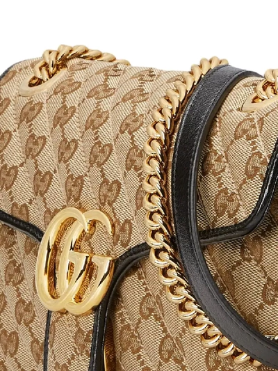 Shop Gucci Small Gg Marmont Shoulder Bag In Neutrals