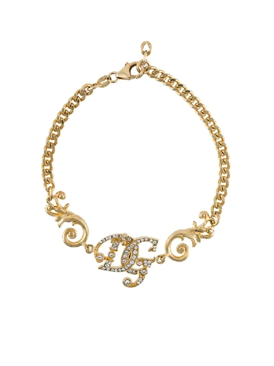 Shop Dolce & Gabbana Dg Chain Bracelet In Gold