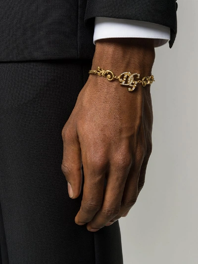 Shop Dolce & Gabbana Dg Chain Bracelet In Gold