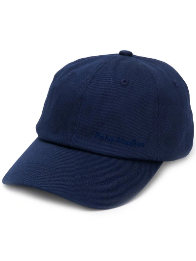 Shop Acne Studios Logo Embroidered Baseball Cap In Blue
