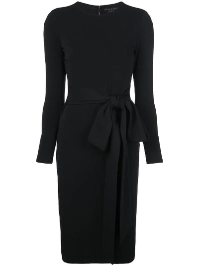 Shop Alice And Olivia Delora Tie Waist Dress In Black