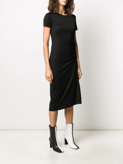 Shop Rag & Bone Ruched Detail Midi Dress In Black