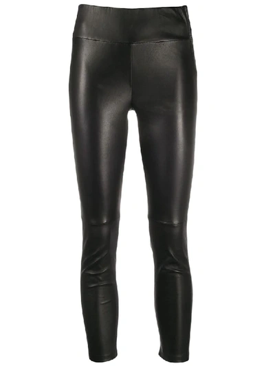 Shop Arma Cropped Grained-effect Leggings In Black