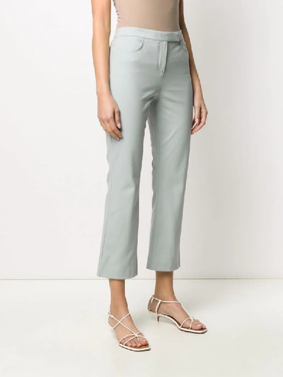 Shop Theory Flared Crop Trousers In Blue