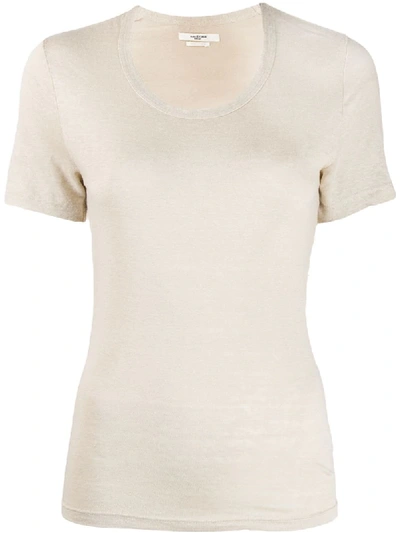 Shop Isabel Marant Étoile Scoop Neck T-shirt In Neutrals