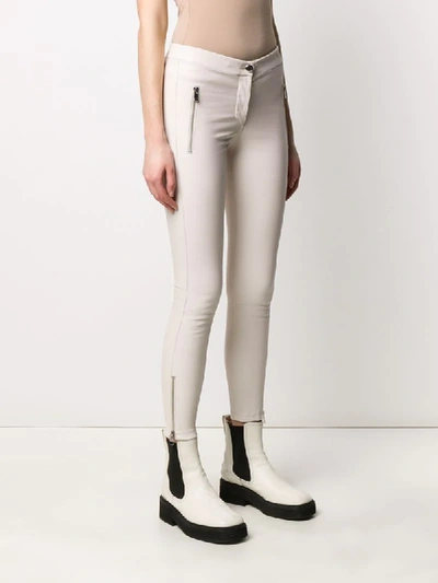 Shop Arma Mid-rise Skinny Trousers In White