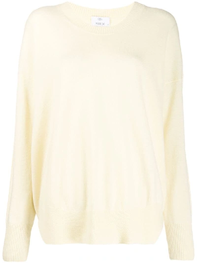 Shop Allude Round Neck Cashmere Jumper In Yellow