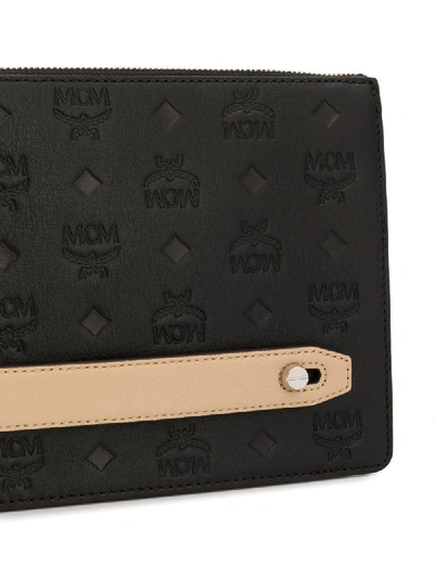 Shop Mcm Logo Embossed Cross-body Bag In Black
