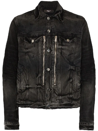 Shop Amiri Mx2 Denim Jacket In Black
