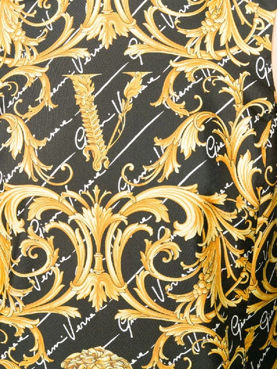 Shop Versace Gv Virtus Barocco Printed Dress In Black