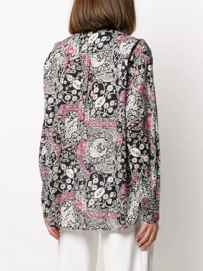 Shop Isabel Marant Étoile Mexika Floral-print Cotton Shirt In Black
