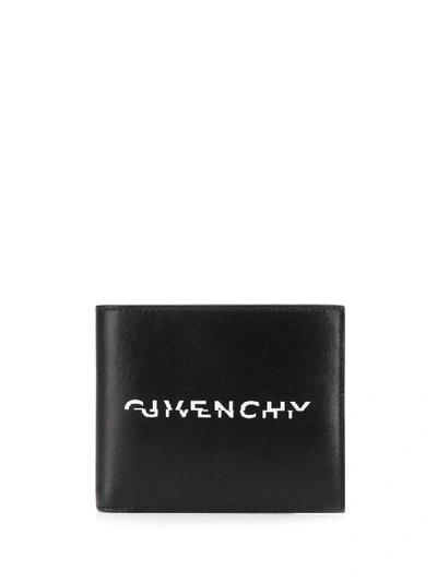 Shop Givenchy Split Logo Bi-fold Wallet In Black