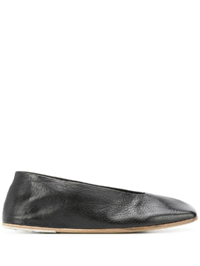 Shop Marsèll Square Toe Flats In Black