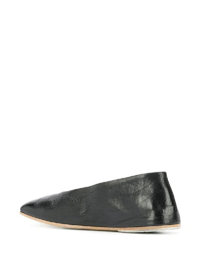 Shop Marsèll Square Toe Flats In Black