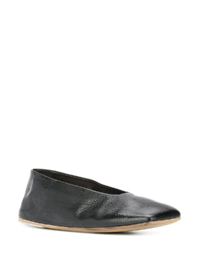 Shop Marsèll Square Toe Flats In Black