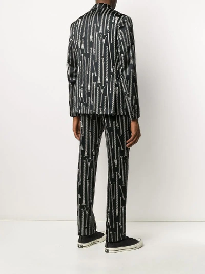 Shop Moschino Zip-print Suit In Black