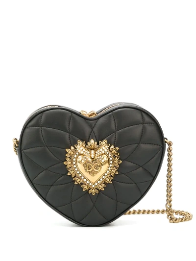 Shop Dolce & Gabbana Heart Box Cross-body Bag In Black