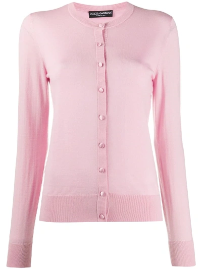 Shop Dolce & Gabbana Slim Fit Cardigan In Pink