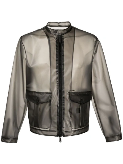 Shop Dsquared2 Transparent Lightweight Jacket In Black