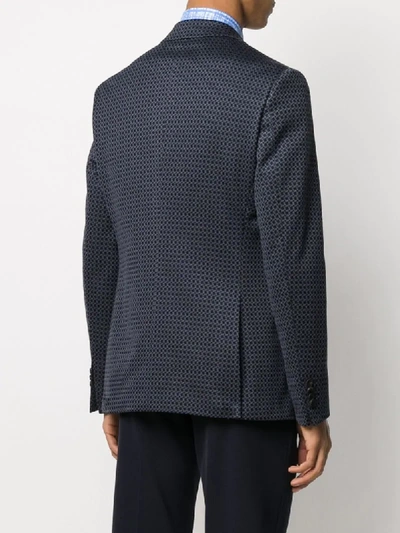 Shop Etro Geometric-pattern Jacquard Blazer In Blue
