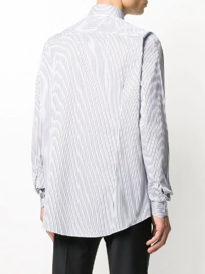 Shop Ferragamo Striped Shirt In White