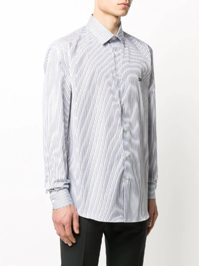Shop Ferragamo Striped Shirt In White