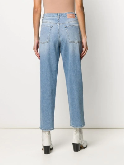 Shop Pinko Cropped Boyfriend Jeans In Blue